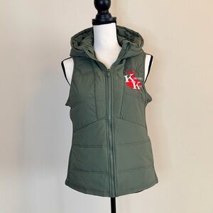 Olive Green Hooded Vest for Women